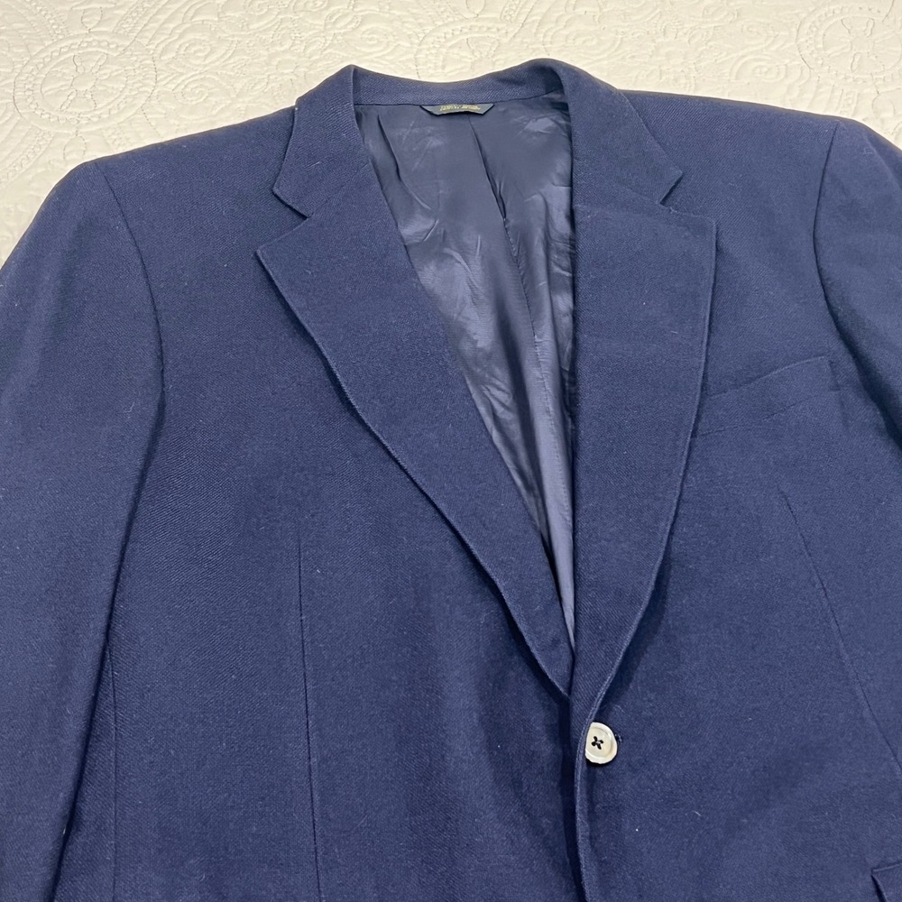 Corbin Ltd Mens Navy Blue Two Button Blazer Sport Coat Made in USA Size 46R